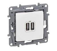 NILOE 2 MODULE WHITE SOCKET CHARGER 2X USB 5V 2400MA 764594