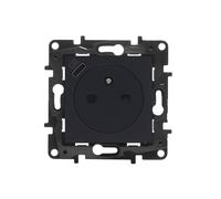 NILOE STEP Black Module 1x Socket 2P+E With Shutters Spring