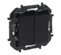 Niloe Step Double Two-Way Switch 10A Black 863508B