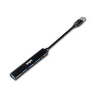 Nilox NXHUB401 USB 3.0 Hub Powered with 4 Ports, 3 x USB 2.0, 1 x USB 3.0, Aluminum USB Power Socket, Minimalist Design, for Multiple USB Ports for PC