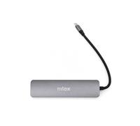 Nilox, USB-C 6 in 1 Hub, Docking Station, Slim Structure, Plug & Play