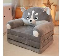 NILoykg& Plush Foldable Kids Sofa,Children's Sofa Backrest Armchair Bed, Cartoon Upholstered Couch Seat 2 in 1 Flip Open for Infant Toddler Boys Girls Cute Lazy Sofa,A