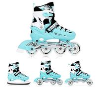 Nils Extreme Inline Skates 4-in-1 - Ice Skates for Children and Adults - ACEB7 Bearings - Ice Skates Children Adjustable - Blue - 31-34 - NH10905