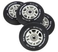 Nils Extreme PESPORT Roller Blade Wheels with ABEC9 Bearings, Pack of 4 Indoor/Outdoor Roller Skate Wheels - 82A - 84 x 24 Matte Black