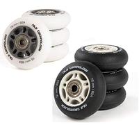 NILS Inline Wheels with Ball Bearing Set of 4 PU Wheels ABEC 9 Bearing 64 - 80 mm, Black , 70 mm