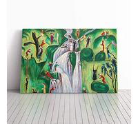 Nils von Dardel The Waterfall Canvas Print | Gallery Wrapped 30mm Frame Wall Art | 24x16 inches | Ready to Hang | Modern Landscape Picture | Living Room Bedroom Lounge Office