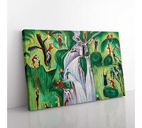 Nils von Dardel The Waterfall Classic Painting Canvas Wall Art Print Ready to Hang, Framed Picture for Living Room Bedroom Home Office Décor, 76x50 cm (30x20 Inch)