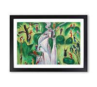Nils von Dardel The Waterfall Framed Print | A2 Black Framed Wall Art | Ready to Hang | Modern Landscape Picture | Living Room Bedroom Lounge Office