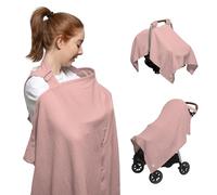 Nilsa Muslin Nursing Cover for Baby Breastfeeding, Nursing Apron, Multifunctional Carseat Canopy (Apron, Blush)
