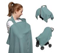Nilsa Muslin Nursing Cover for Baby Breastfeeding, Nursing Apron, Multifunctional Carseat Canopy (Apron, Mint Green)