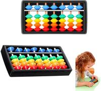 Niltracy 2pcs Abacus for Kids Math, Mini Abacus 7 Column Soroban, Toddler Math Educational Toy for Preschool Early Development and Mental Arithmetic Training, 4.65x2.36 inches, Plastic