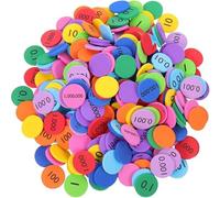 Niltracy 300pcs Place Value Disks 10 Values Decimals to Whole Numbers Counting Chips for Kids Base 10 Place Value Manipulatives Math Counters Discs Set for Elementary School Math Supplies