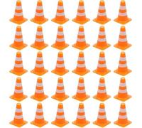Niltracy 30Pcs Mini Traffic Cones, 0.98 Small Orange Construction Cones Miniature Sports Training Roadblock Toy Safety Road Street Signs Scene Models for Kids Early Cognitive Learning, Sand Table