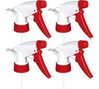 Niltracy 4 Pcs Spray Bottle Nozzles Heavy Duty Spraying Bottle Replacement Part Leak Proof Mist Water Bottle Spray Nozzle for Adjustable Sprayer for Bottles 16Oz 24Oz 32Oz (White & Red)