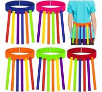 Niltracy 5 Pcs Catch Tail Game Belt, Field Day Games for Adults, Stretchable Catching Training Equipment for Kids Family Outdoor Picnic Carnival Games Activities