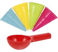 Niltracy 5pcs Plastic Ice Cream Cones, Kids Beach Sand Toys Ice Cream Cones Cups and Scoop for Outdoor Seaside Sandbox Toys