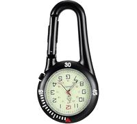 Niltracy Clip-on Light Alloy Unisex Backpack Buckle Belt fob Watch Black with White dial Ideal for Doctors Climbing (Black)