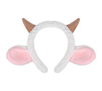 Niltracy Cute Lamb Horn Hair Hoop, Plush Sheep Ears & Khaki Color, Ideal for Photo Shoots & Kids' Holiday Performances, Cute Lamb Horn Hair Hoop, Cartoon Headpiece