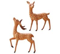Niltracy Deer Figurines, DIY Design & Forest Terrarium Decor, 2pcs (Head - up + Side - head Deer), Great for Craft Projects & Miniature Landscape Decoration, Deer Figurines, 2 - piece Set