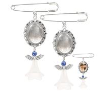 Niltracy DIY Photo Pendants & Brooch Frames, Time Gem Tray Design, 2pcs Set (Style 1), Perfect for Wedding Bouquets, DIY Photo Pendants & Brooch Frames, Time Gem Tray 2pcs