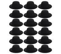 Niltracy Mini Doll Top Hats, Black Color & 20pcs Set, Ideal for Doll Outfit Accessories, Mini Top Hats, Black 20 - piece