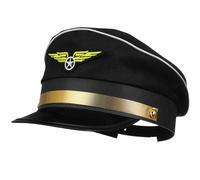 Niltracy Role - playing Hat for Captain, Steward & Pilot, Adjustable Design, Black Color, Ideal for Halloween Role - playing, Men's Adjustable Halloween Hat, Black