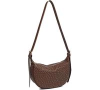 Niltracy Vintage Woven Handbag PU Leather Crescent Shoulder Crossbody Hobo Bag for Women Ladies (Brown)