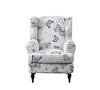 NILUOH Wing Chair Slipcovers 2 Pieces Stretch Spandex Wingback Chair Covers Sofa Slipcover Printing Wingback Armchair Slipcovers Furniture Protector Couch Soft with Elastic Bottom,16
