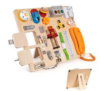 NILUTO Montessori Busy Board for 1 2 3 4 Years Old Toys Learn to Dress Busy Board for Toddlers Kids Learn to Dress Toys 20-in-1 Busy Board (Busy board04)