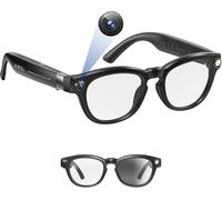 NILUTO Upgraded AI Smart Glasses with Camera 8MP HD1080P Video Glasses with Camera and Audio -Video Recording Glasses with Audio, Video Glasses, Real-Time Translation (Carbon Black)