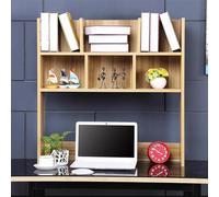 NILZA Bookshelf Organizer Desk Display Rack, Bookcase Shelf 24in 28in 32in 36in Desktop Bookshelf Countertop Storage Shelves, Desktop Shelf With 6 Shelves (Color : Light walnut, Size : 90cm/36in)