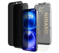 NIMASO for iPhone 16/15 Screen Protector Privacy 6.1-Inch, Dust-free Instant Installation, 9H Hardness Anti-Spy Tempered Glass, Full Coverage, Military Grade Shatterproof, Anti-Scratch, 2 Pack