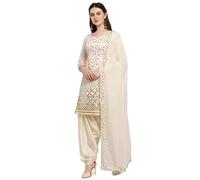 Nimbark Indian Pakistani salwar kameez suit set for women ready to wear Indian Punjabi dress Patiala Party Wear Dress, Off-white_2, Small