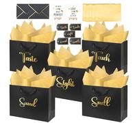Nimbbex Large 5 Senses Gift Bags for Him (Black)