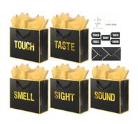 Nimbbex Large 5 Senses Gift Bags for Him Her (Black)