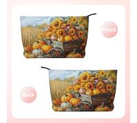 Nimbisense Autumn Harvest Print Cosmetic Bag,Travel Makeup Bags Zipper Pouch Organizer Bag Travel Essentials, Birthday Gifts for Women Girls Friend