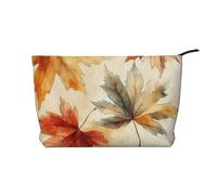 Nimbisense Autumn Maple Leaves Print Cosmetic Bag,Travel Makeup Bags Zipper Pouch Organizer Bag Travel Essentials, Birthday Gifts for Women Girls Friend