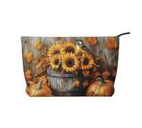 Nimbisense Autumn Maple Leaves Print Cosmetic Bag,Travel Makeup Bags Zipper Pouch Organizer Bag Travel Essentials, Birthday Gifts for Women Girls Friend