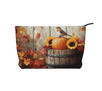Nimbisense Autumn Pumpkin Print Cosmetic Bag,Travel Makeup Bags Zipper Pouch Organizer Bag Travel Essentials, Birthday Gifts for Women Girls Friend