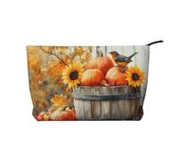Nimbisense Autumn Pumpkin Print Cosmetic Bag,Travel Makeup Bags Zipper Pouch Organizer Bag Travel Essentials, Birthday Gifts for Women Girls Friend