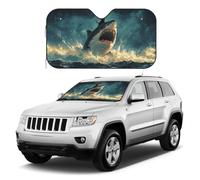 Nimbisense Black Cat Shark Print Car Windshield Sunshade Front Window Block Uv Rays Sun Shade Visor Protector For Car Sedan Truck Suv Accessories