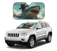 Nimbisense Black Cat Shark Print Car Windshield Sunshade Front Window Block Uv Rays Sun Shade Visor Protector For Car Sedan Truck Suv Accessories