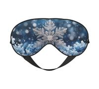 Nimbisense Blue Snowflake Print Sleep Mask Breathable Soft Comfortable Eye Mask with Adjustable Strap for Travel Office Nap Shift Work