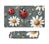Nimbisense Cartoon Ladybug And Flowers Print Large Mouse Pads 40 X 75 Cm, Non-Slip Rubber Base Computer Desk Mat For Work/Game/Office/Home