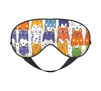 Nimbisense Cats Cute Print Sleep Mask Breathable Soft Comfortable Eye Mask with Adjustable Strap for Travel Office Nap Shift Work
