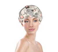 Nimbisense Cats Print Shower Cap For Women, Reusable, Double Layers Waterproof Bathing Shower Hat With Soft Comfortable Peva Lining, For Long Hair And Braids