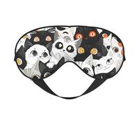 Nimbisense Cats Print Sleep Mask Breathable Soft Comfortable Eye Mask with Adjustable Strap for Travel Office Nap Shift Work