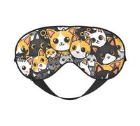 Nimbisense Cats Print Sleep Mask Breathable Soft Comfortable Eye Mask with Adjustable Strap for Travel Office Nap Shift Work