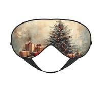 Nimbisense Christmas Print Sleep Mask Breathable Soft Comfortable Eye Mask with Adjustable Strap for Travel Office Nap Shift Work