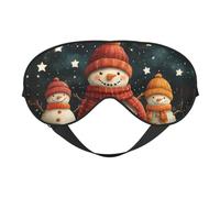 Nimbisense Christmas Snowmen Print Sleep Mask Breathable Soft Comfortable Eye Mask with Adjustable Strap for Travel Office Nap Shift Work
